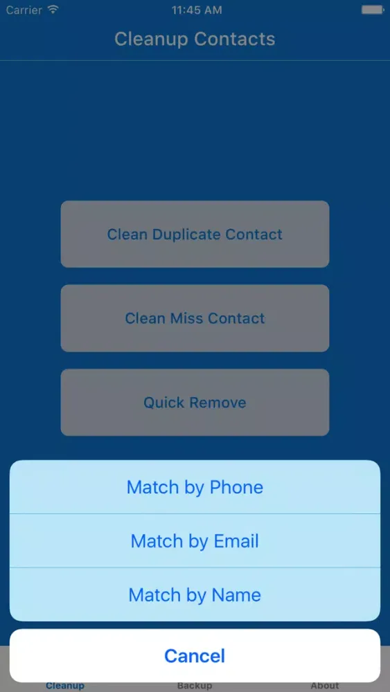 Capturas de tela do Contacts Cleanup & Address Book Cleaner