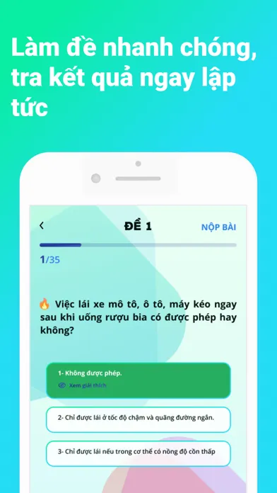 Tangkapan layar Ôn thi GPLX - Đề mới 2024