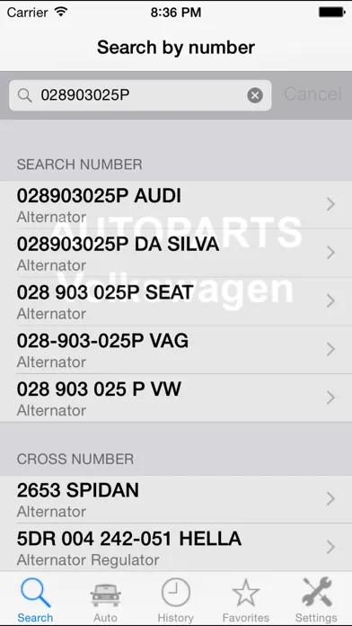 Capturas de pantalla de Autoparts for Volkswagen