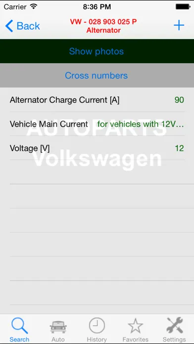 Capturas de pantalla de Autoparts for Volkswagen