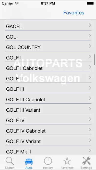 Capturas de pantalla de Autoparts for Volkswagen