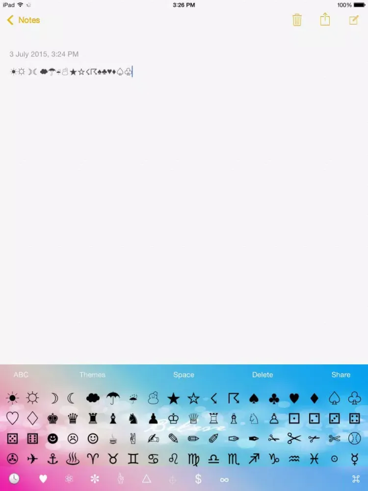 Cool Symbols Keyboard iPad  Screenshots