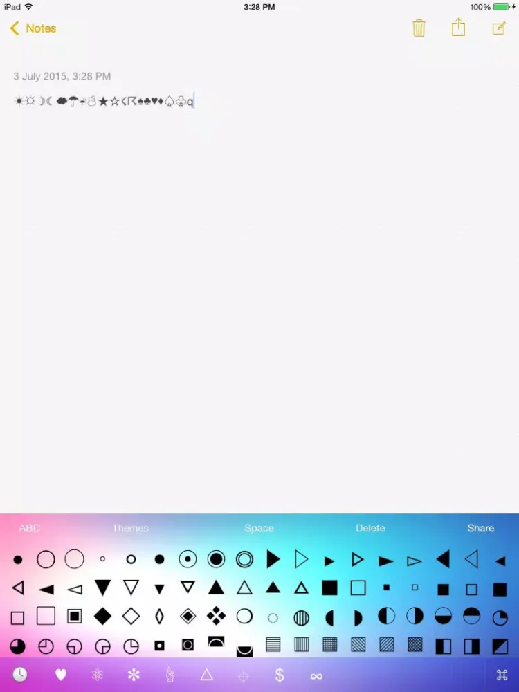 Cool Symbols Keyboard iPad  Screenshots
