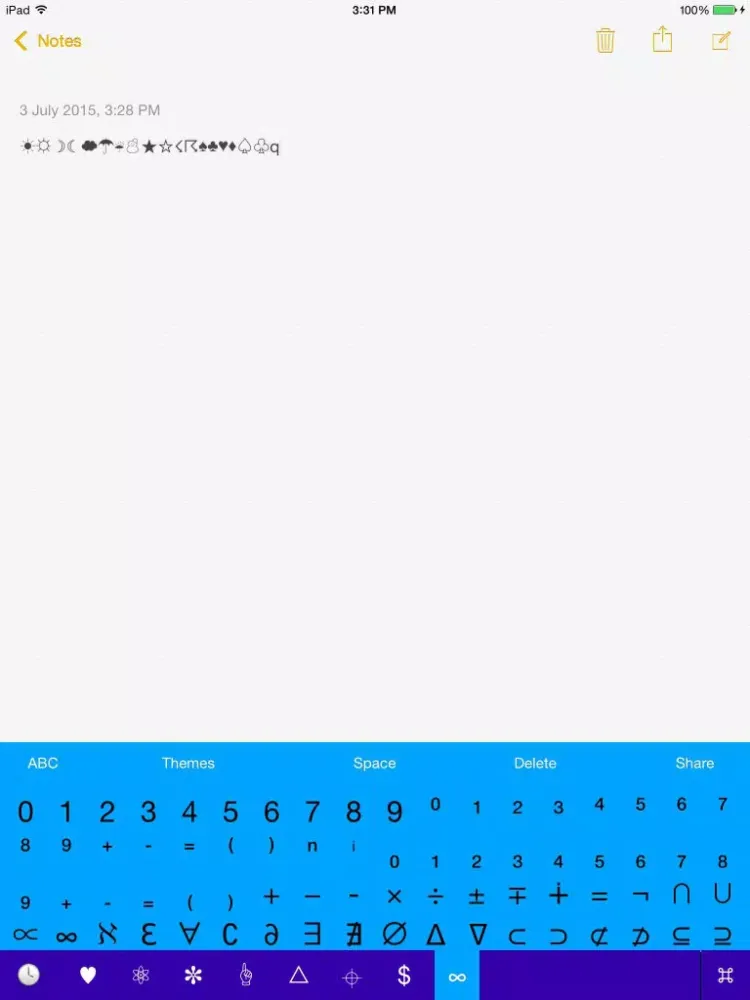 Cool Symbols Keyboard iPad  Screenshots