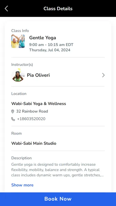 Ảnh chụp màn hình của Wabi-Sabi Yoga & Wellness