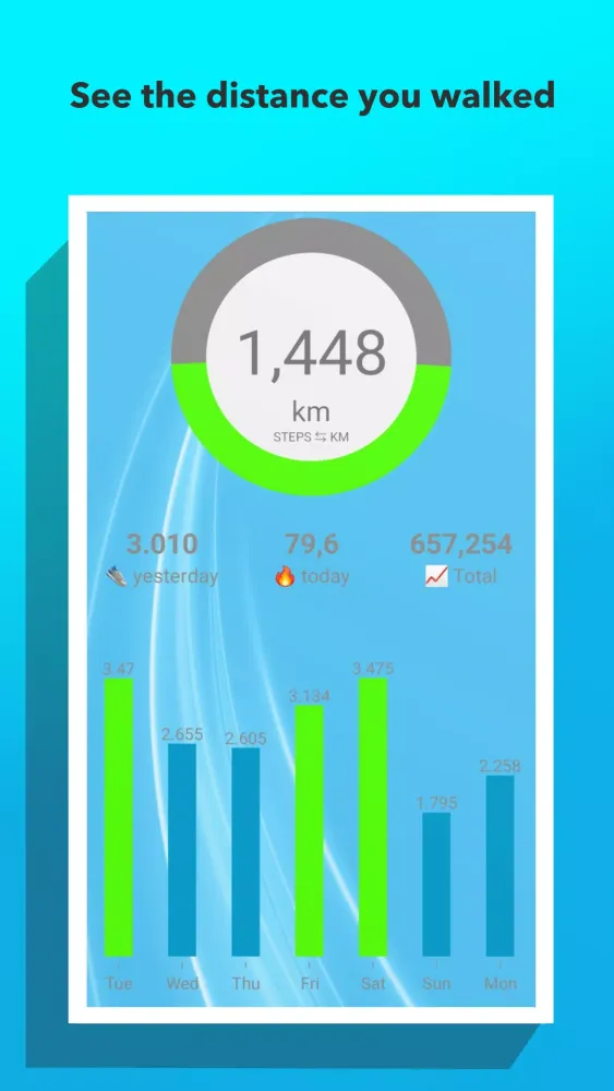 Capturas de tela do Pedometer