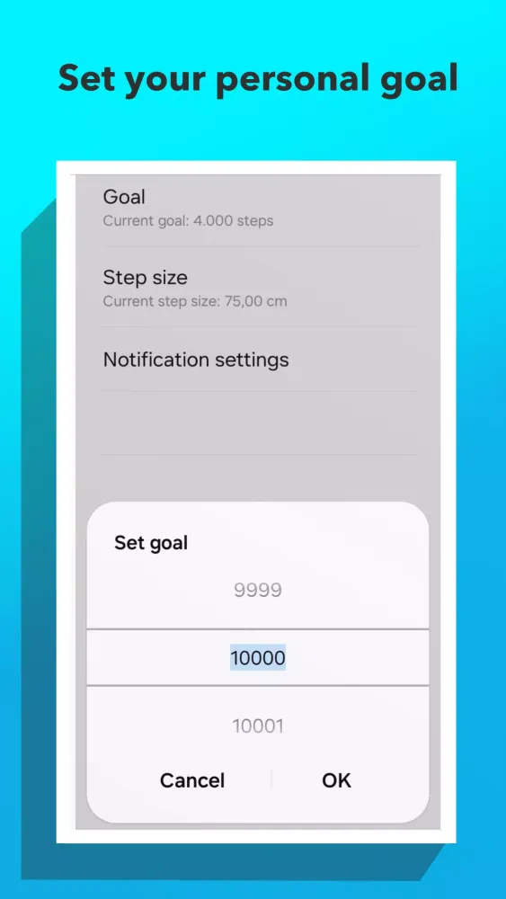 Capturas de tela do Pedometer