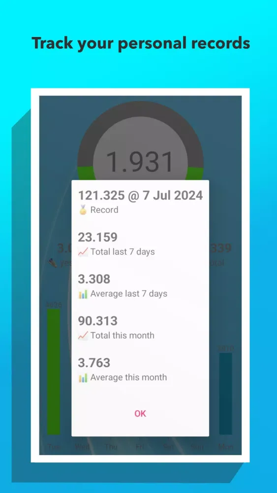 Capturas de tela do Pedometer