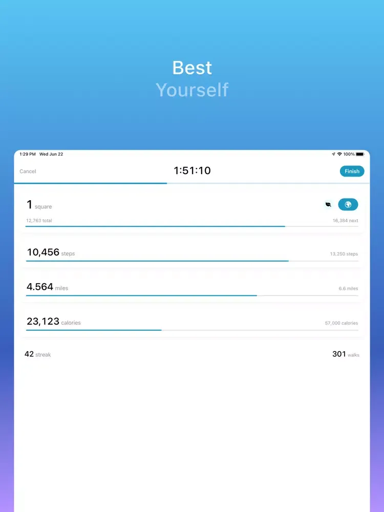 Walk: activity, step, calories iPad 应用截图