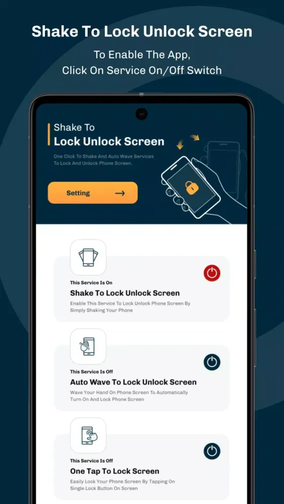 Screenshot di Shake To Lock Unlock Screen