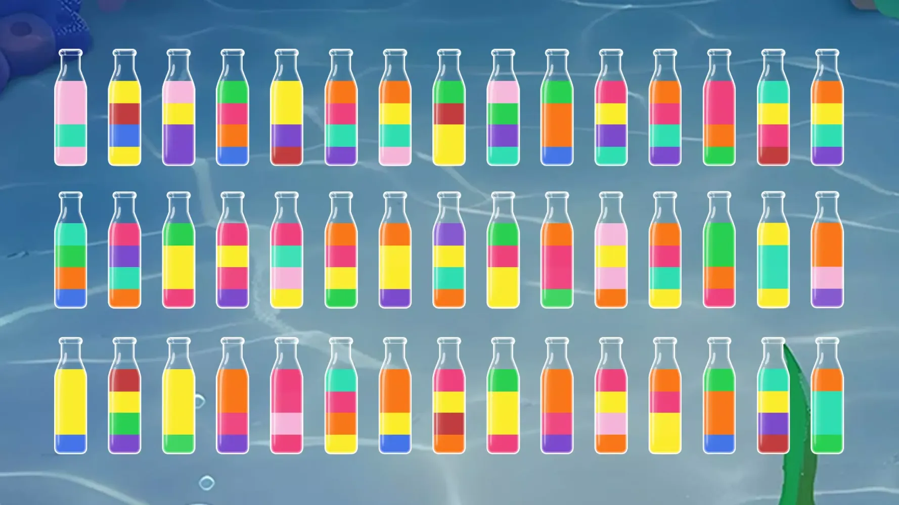 Tangkapan skrin Water Tube Sort Color Bottle
