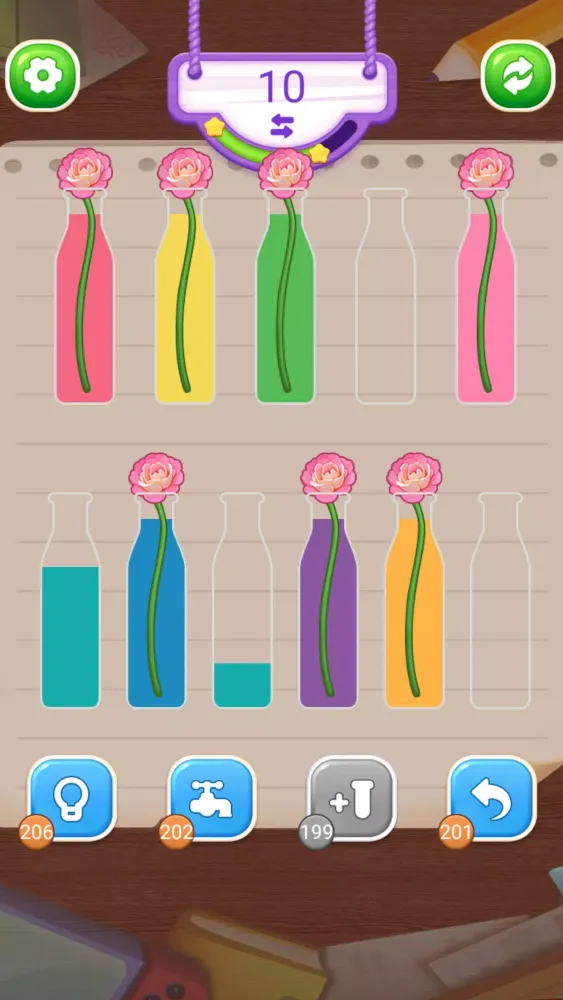 Tangkapan skrin Water Tube Sort Color Bottle