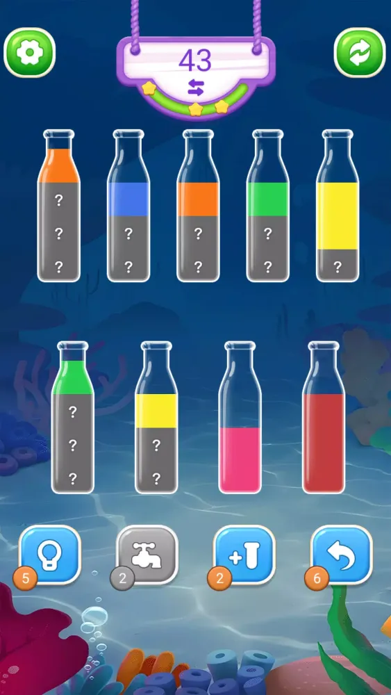 Tangkapan skrin Water Tube Sort Color Bottle