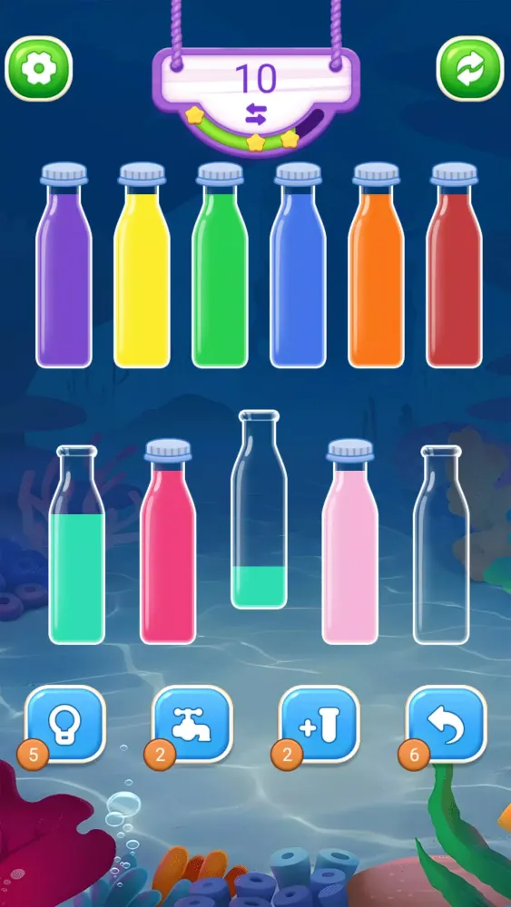Tangkapan skrin Water Tube Sort Color Bottle