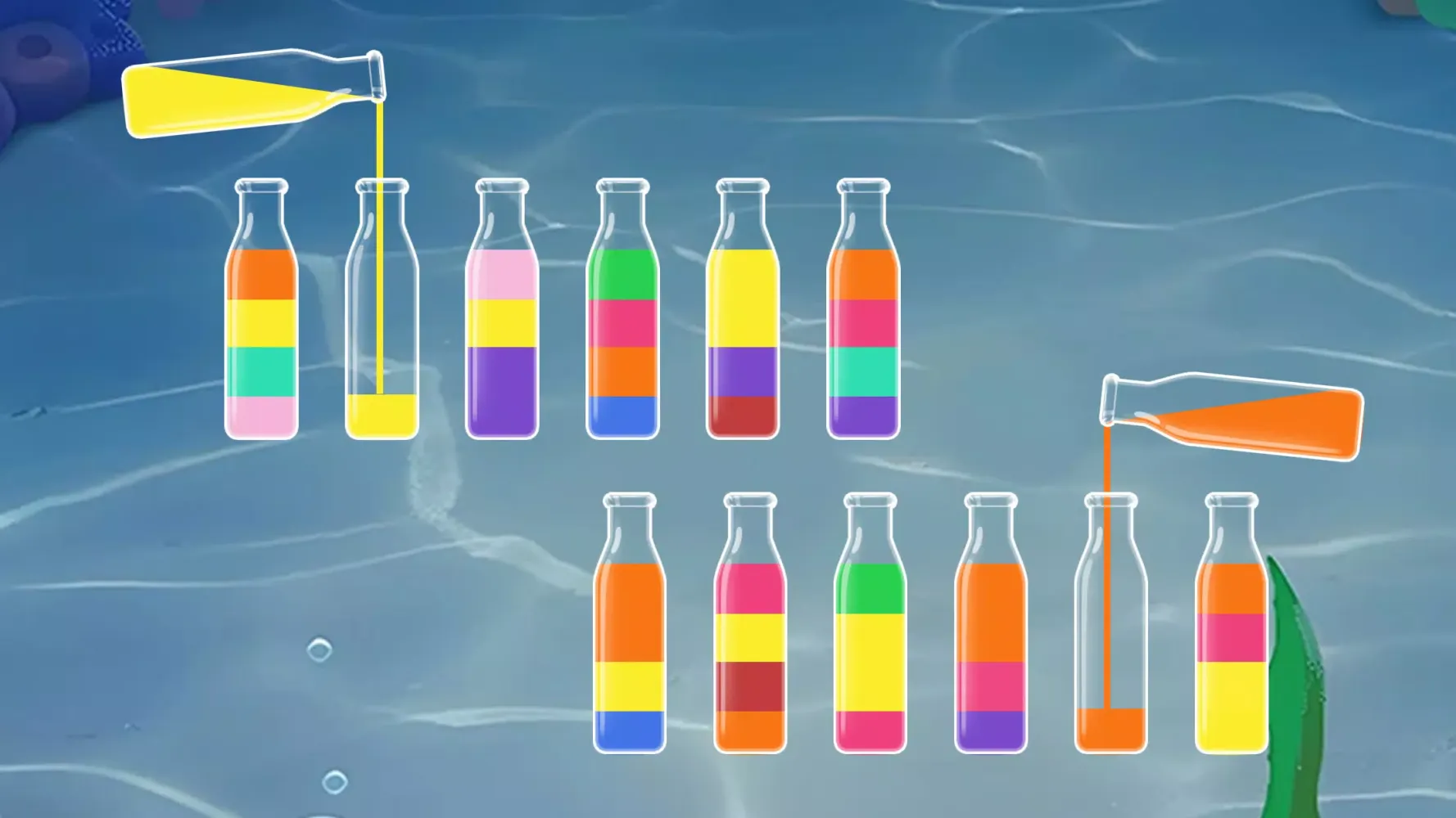 Tangkapan skrin Water Tube Sort Color Bottle