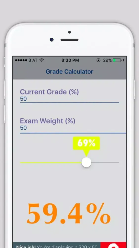 Tangkapan skrin WhatsMyMark - Simple Final grade calculator