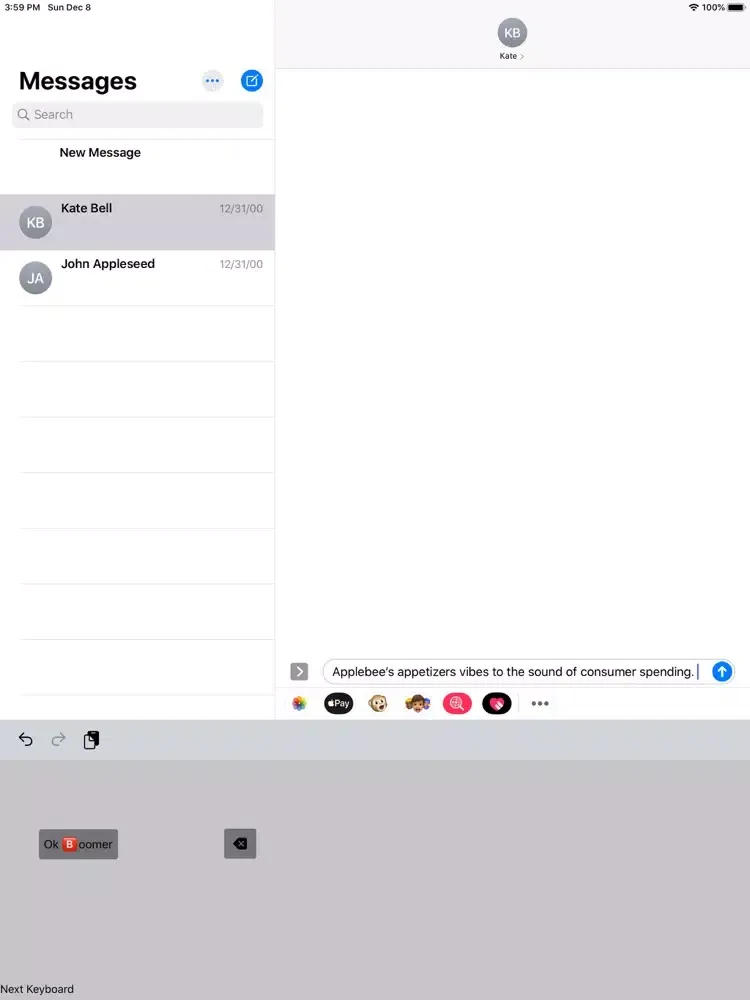 Capturas de tela do Okay Boomer iPad 