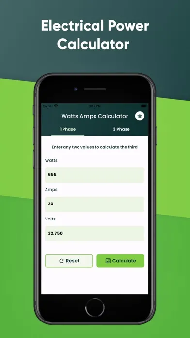 Watts Amps Volts Calculator سکرین شاٹس