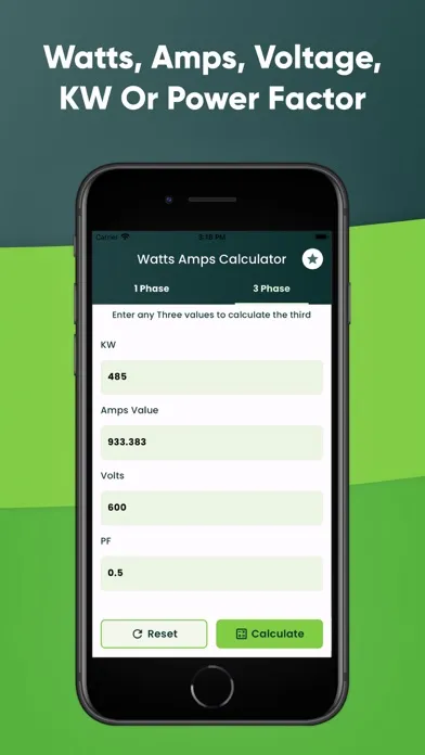 Watts Amps Volts Calculator سکرین شاٹس
