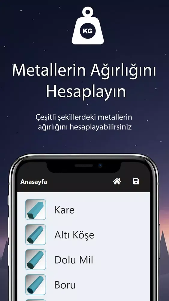 Tangkapan layar Ağırlık Hesaplama