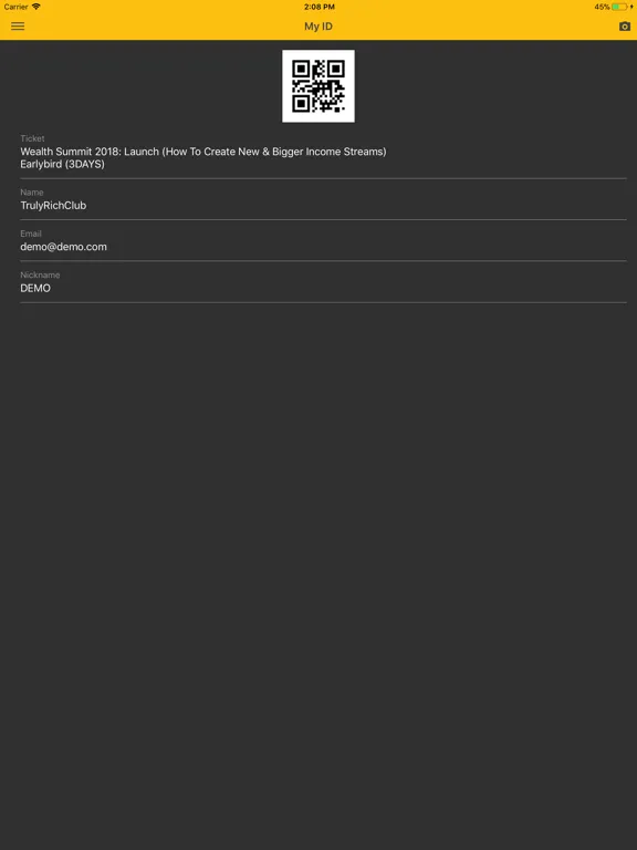Tangkapan skrin Wealth Summit iPad 