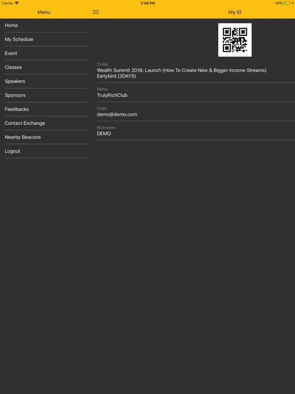 Tangkapan skrin Wealth Summit iPad 