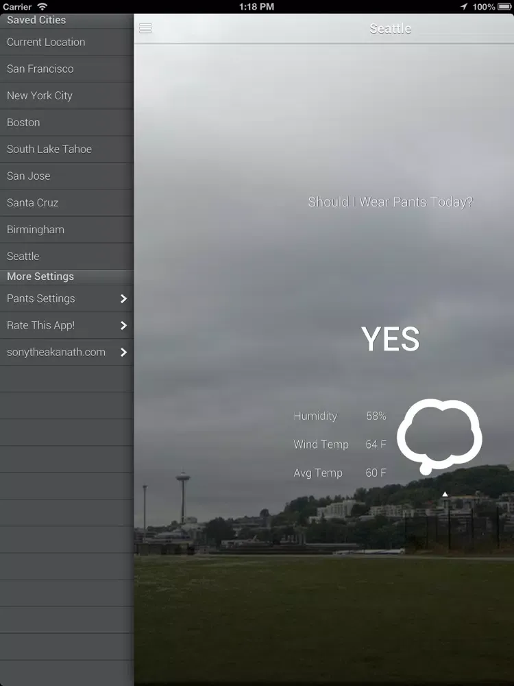 Should I Wear Pants Today? iPad  スクリーンショット