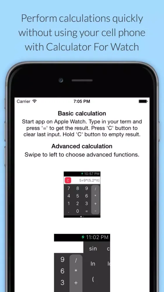 Advanced Calculator For Apple Watch OS Ekran Görüntüleri