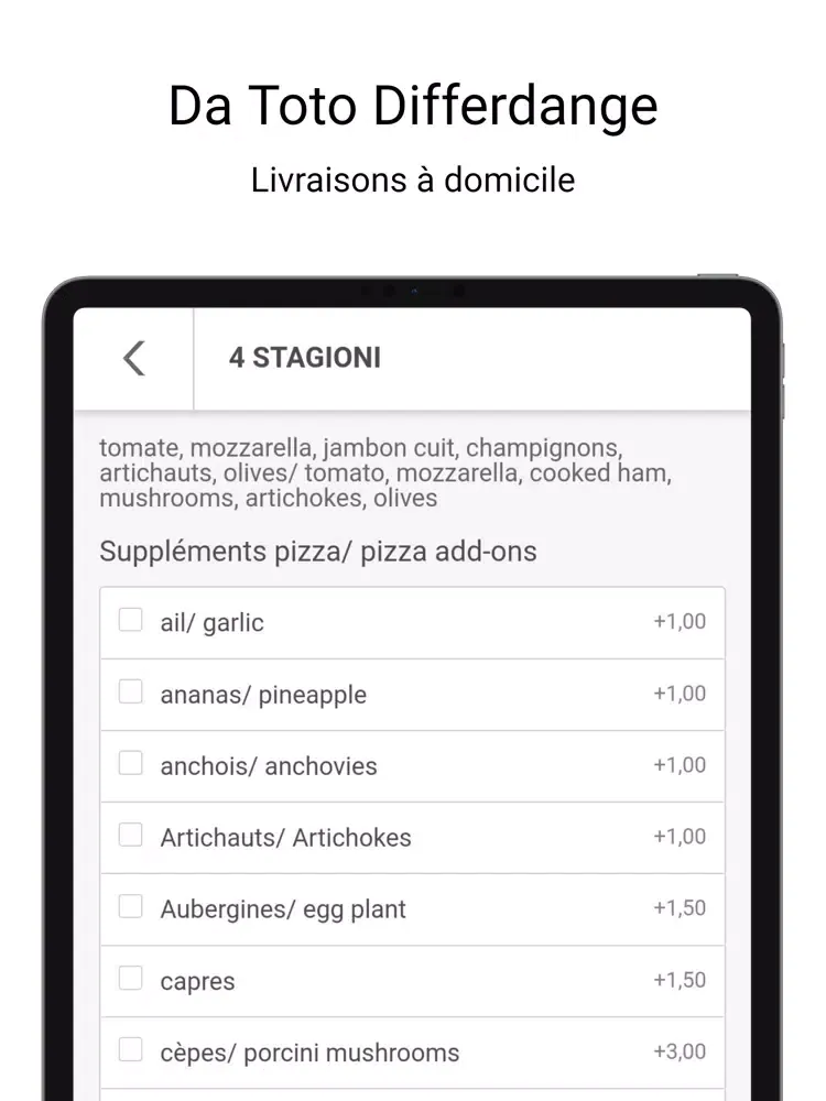 Da Toto Differdange iPad  スクリーンショット