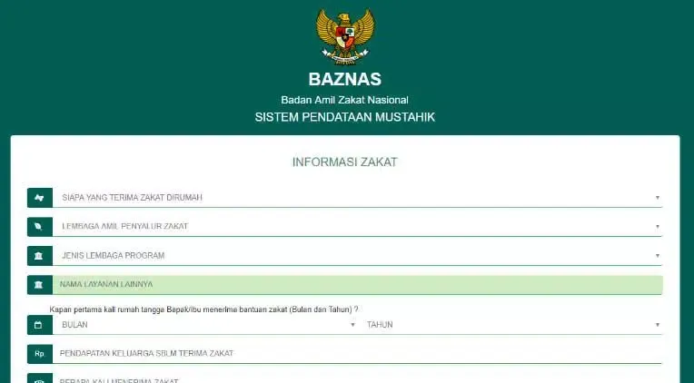 Скриншоты Sistem Pendataan Mustahik
