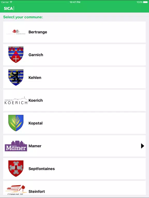 SICA Kehlen iPad 應用截圖