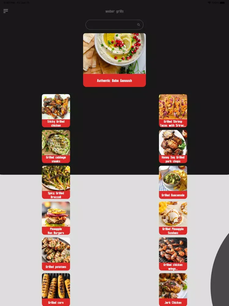 Zrzuty ekranu Recipes for Weber Grills iPad 