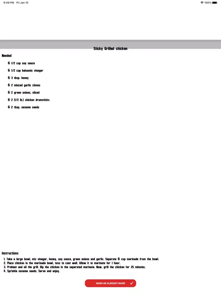 Zrzuty ekranu Recipes for Weber Grills iPad 