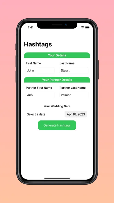 Wedding Hashtag Generator应用截图