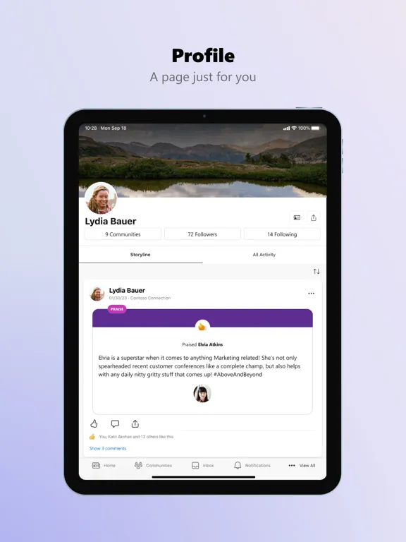 Zrzuty ekranu Viva Engage iPad 