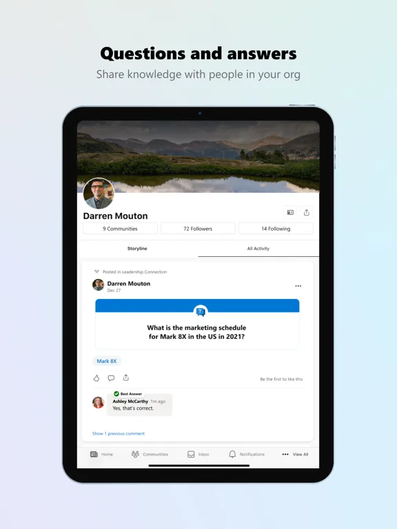 Zrzuty ekranu Viva Engage iPad 