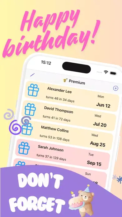 AI Birthday reminder calendar Screenshots