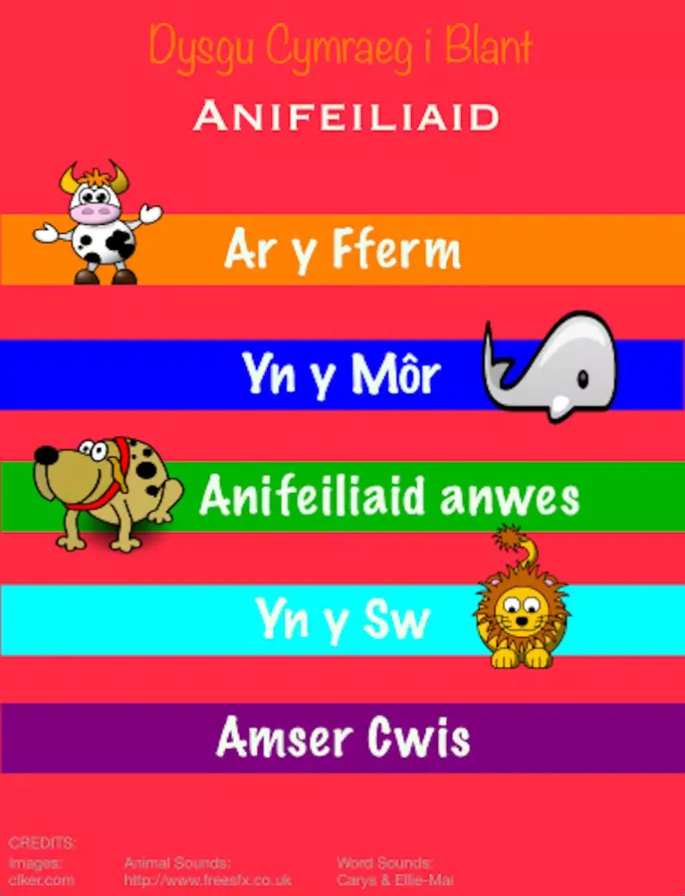 Tangkapan skrin Welsh Learning for Kids - Animals iPad 