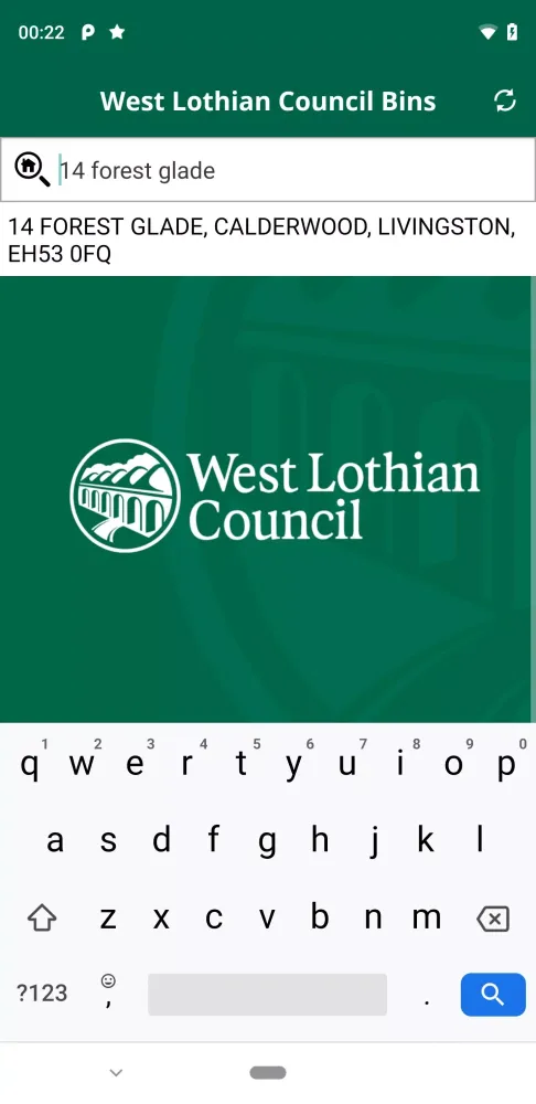 West Lothian Council Bins Screenshots