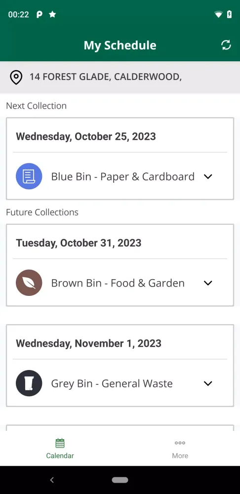 West Lothian Council Bins Screenshots