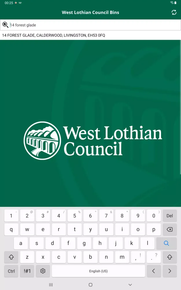 West Lothian Council Bins Screenshots