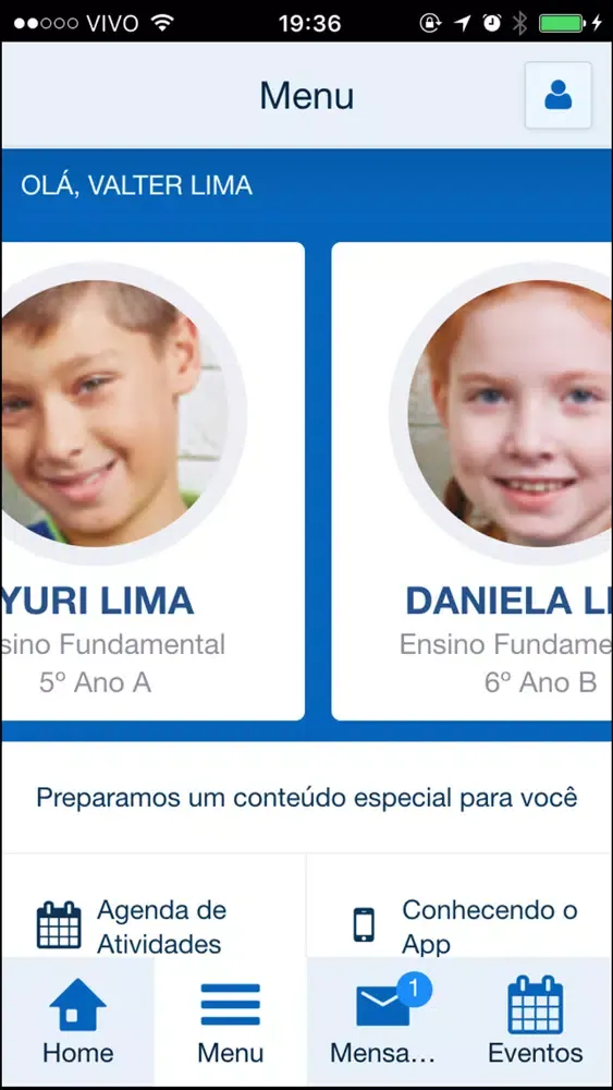 Capturas de tela do CECAT