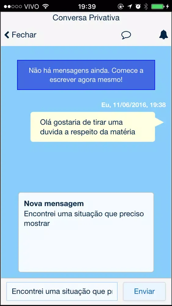 Capturas de tela do CECAT