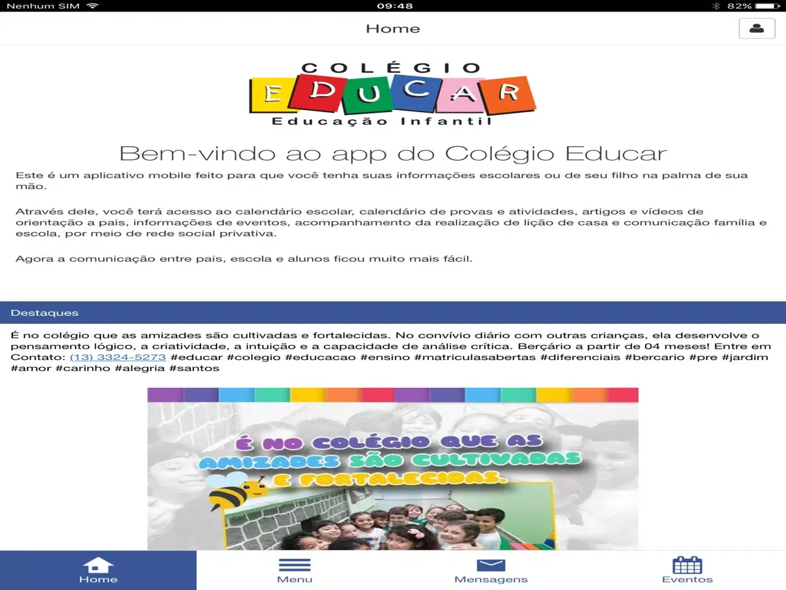 Colégio Educar Santos iPad  Screenshots