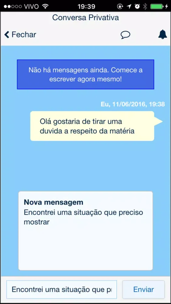 Capturas de tela do Colégio Ultra