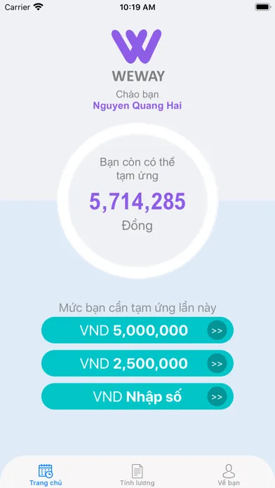 WeWay – Ứng lương khi bạn cần 스크린샷