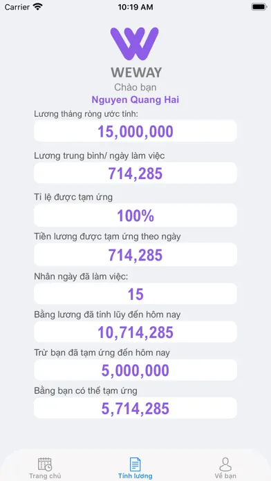 WeWay – Ứng lương khi bạn cần 스크린샷