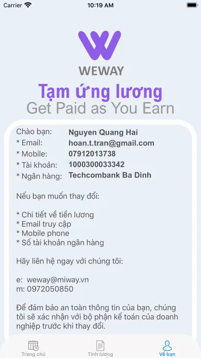 WeWay – Ứng lương khi bạn cần 스크린샷
