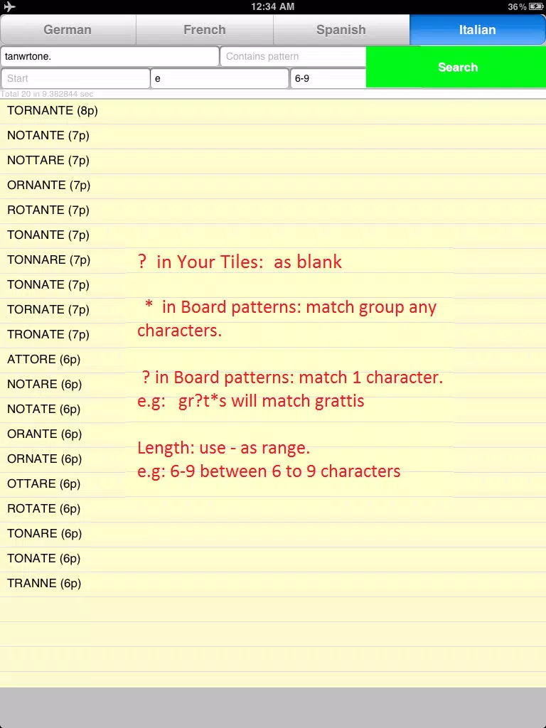 Words Finder for WordFeud iPad  スクリーンショット