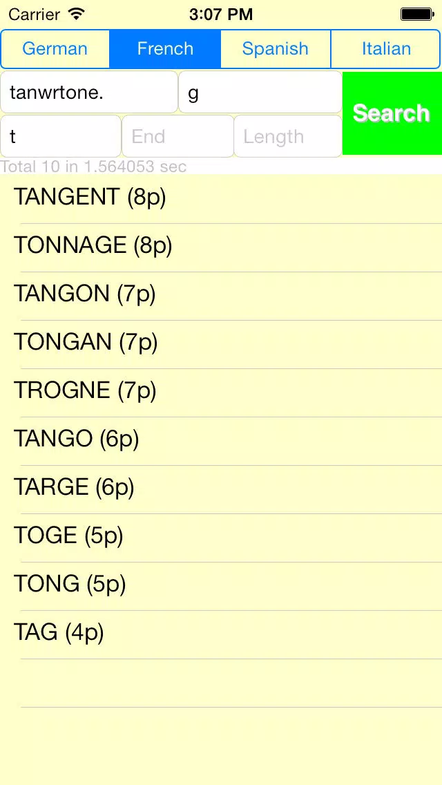 Words Finder for WordFeud スクリーンショット